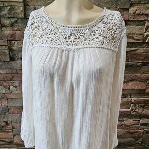 Cream top/blouse long sleeves